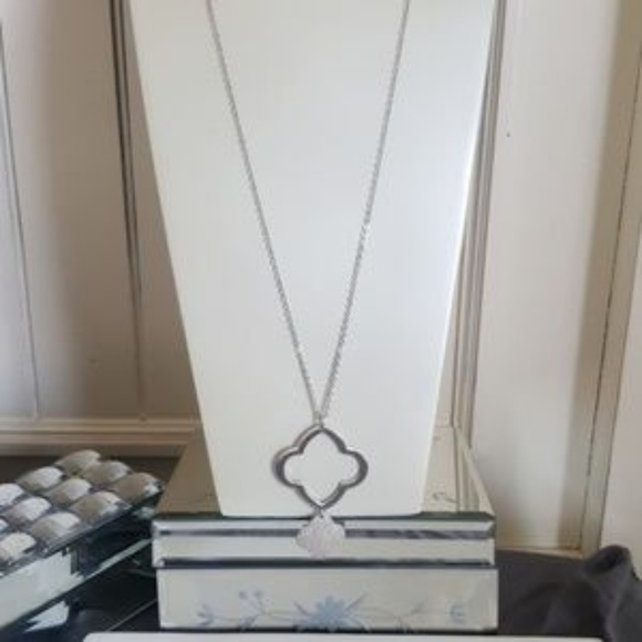 Romina Jewelry - Clover long necklace pendant silver tone trendy jewelry fashion gift
